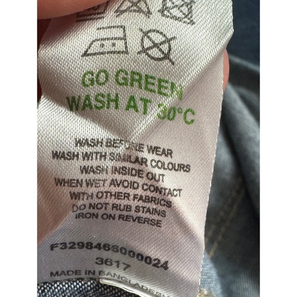 Papaya Weekend Denim Blue Pearl Snap Button Long Sleeve Size UK10 - Picture 9 of 12